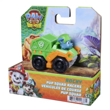 Mini vehicul cu figurina, Paw Patrol the Dino Movie, Pup Squad Racers, Rocky