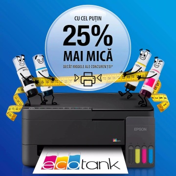 Multifunctional inkjet Epson EcoTank L3310 CISS A4 Color, Scanner, Copiator, USB, 33 ppm, LCD, Sistem Rezervor Cerneala Economic, Negru - Img 3