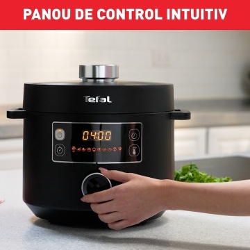 Oala sub presiune electrica Tefal Turbo Cuisine CY754830, 1090W, 4.8L, 10 programe, interfata intuitiva, bol de gatit Tefal Spherical Bowl, negru - Img 6