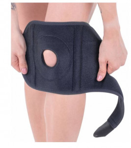 Orteza de genunchi mobila cu atele flexibile Triasport Genusport, SRT348, Marime universala, Negru - Img 2