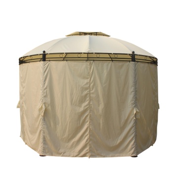 Pavilion gradina, otel/aluminiu/poliester, 370 x 370 cm, H 275 cm, bej - Img 2