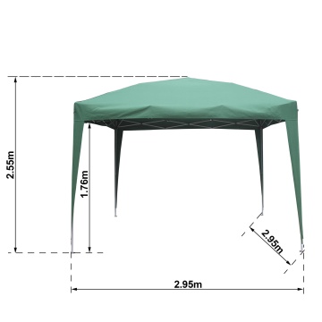 Pavilion gradina, otel/poliester, 295 x 295 cm, H 255 cm, verde - Img 3