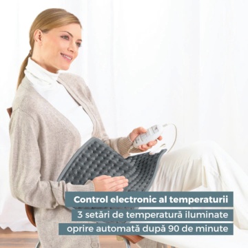 Perna electrica Beurer HK SE Confortabila si moale, 3 setari de temperatura, Gri - Img 6