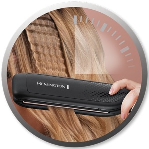 Placa de creponat parul Remington Ceramic Crimp S3580, Placi ceramice cu turmalina, 150-220 C, Negru - Img 4