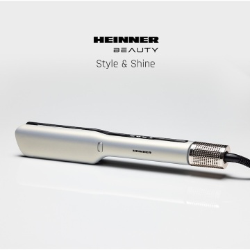 Placa de par profesionala Heinner HHS-Y2IN1BLDC-WH, 2 in 1 uscare si indreptare cu aer cald Display digital, Motor BLDC, Placi cu invelis ceramic, 100-230℃, aer rece, Ionizare, Oprire automata, Protectie filtru detasabila, Alb/Auriu - Img 3