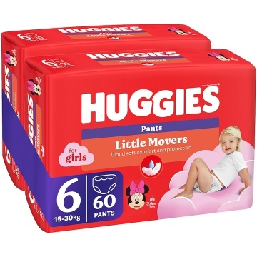 Scutece chilotel Huggies Little Movers 6, Girl, 15-25 kg, 60 buc - Img 3
