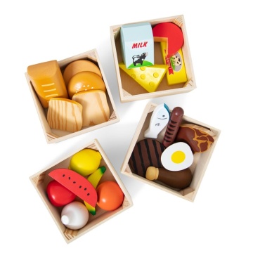 Set de joacă Melissa & Doug Sturdy Wooden Food Set 2 Ani+ - Img 4