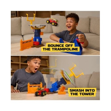 Set de joacă Monster Jam - Smash & Bash, Crash Course, cu catapultă și buggy, 1:64 - Img 2