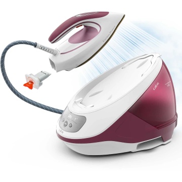 Statie de calcat Tefal Express Protect SV9201E0, 2800W, talpa Durilium Airglide, 7.5 bari, jet de abur 530 g/min, rezervor apa 1.8L, colector anticalcar, alb/mov - Img 4