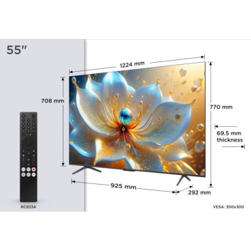 Televizor Smart QLED TCL 55T8C, 139 cm, Rezolutie 3840 x 2160, Ultra HD 4K, 144Hz, Clasa F, Negru - Img 5
