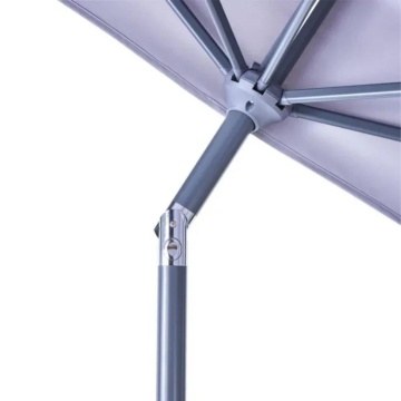 Umbrela terasa, aluminiu/poliester, 268 x 135 cm, H 235 cm, gri deschis - Img 8