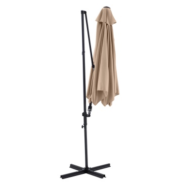 Umbrela terasa, otel/poliester, 290 x 290 cm, H 235 cm, taupe - Img 2