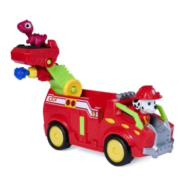Vehicul de salvare cu figurina, Paw Patrol, Dino Rescue Fire Truck, Marshall - Img 3
