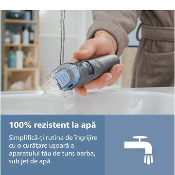 Aparat de tuns barba PHILIPS BT3617/15 cu lame cu autoascutire, 20 de setari de lungime, piepten ajustabil pentru barba (0,5-10 mm), autonomie 60 min - Img 6