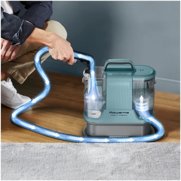 Aspirator cu spalare Rowenta Clean IT IN3021F0, 400W, putere aspirare 11.5kPa, rezervor apa & detergent 1.4L, rezervor apa murdara 0.85L, perie 8 cm, perie spatii inguste, accesoriu autocuratare, design compact, verde & turcoaz - Img 7
