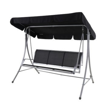 Balansoar gradina, pentru 3 persoane, otel/textil, 202 x 118 x 157.5 cm, gri