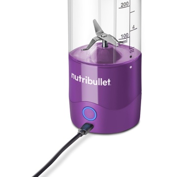 Blender portabil Nutribullet® NBP003PU, Cupa 475 ml, USB-C, Mov - Img 4