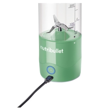 Blender portabil Nutribullet NBP003LG, capacitate 475 ml, 15 utilizari per incarcare, USB-C, verde - Img 2