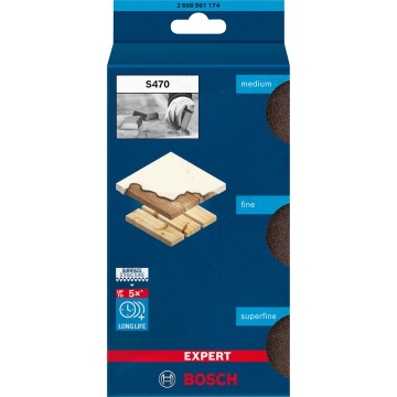 Bosch Set 3 bureți abrazivi EXPERT S470, 69x97x26mm - Img 2