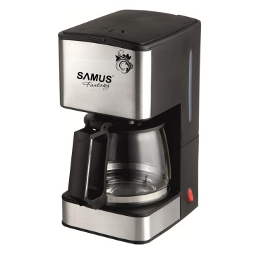 Cafetiera Samus FANTASY, 680 W, 6-8 cesti, Rezervor 0,8 L, Functie anti-picurare, Filtru permanent, Negru/Inox