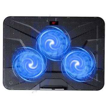 Cooler laptop ajustabil HAVIT F2067, max. 18.3 Inch, 3 ventilatoare 125mm, Dual USB, 28db, Flux aer ajustabil, Reglabil pe inaltime, Negru - Img 2