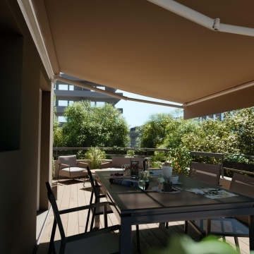 Copertina retractabila, manuala, poliester, 295 x 200 cm, bej - Img 7