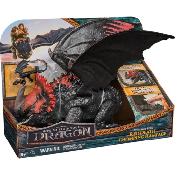Dreamworks Dragons World of Berk - Figurina Red Death Chomping Rampage de 28 cm „How to Train Your Dragon”, Multicolor, 4 ani+ - Img 2