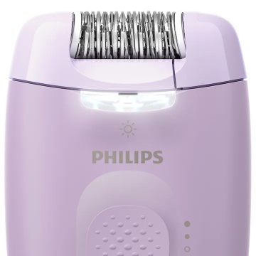 Epilator Philips Seria 4000 BRE257/00, 2 setari de viteza, cap de epilare lavabil, 4 accesorii pentru corp si zona inghinala, lumina LED, Lila - Img 3