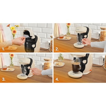Espressor Bosch Tassimo Style TAS117E, 1400W, 3.3 bar, 0.7l, Autocuratare si decalcifiere, capsule, Crem - Img 2