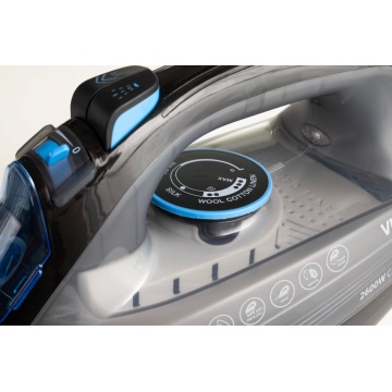 Fier de calcat cu abur Vivax IR-2600CB, Putere 2600W, termostat reglabil, rezervor de apa 320ml, Negru/Albastru - Img 6