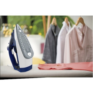 Fier de calcat Tefal Express Steam FV2838E0, 2400W, jet de abur 180 g/min, abur variabil 0-40 g/min, 270 ml, functie anticalcar, alb/albastru - Img 5