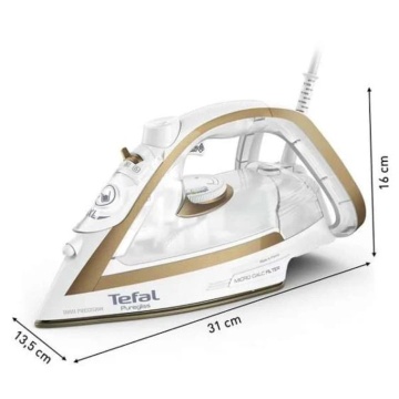 Fier de calcat Tefal Puregliss FV8042E0, 2900W, 270g/min, 270ml, Talpa Durilium AirGlide, Alb-Auriu - Img 3