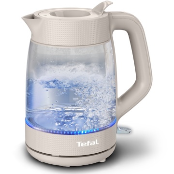 Fierbator electric Tefal Morning KO2G0BE0, 2000 W, 1.7 L, sticla, filtru anticalcar, baza rotativa, oprire automata, Crem - Img 7
