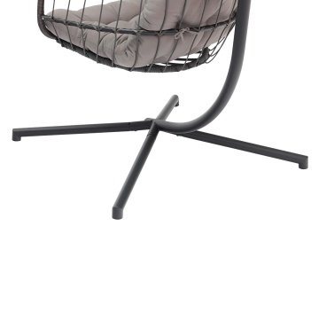 Fotoliu suspendat, pentru o persoana, otel/textil, 196 x 95 x 95 cm, gri - Img 6