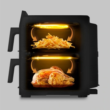 Friteuza dubla cu aer cald Tefal Easy Fry Crispy Stack EY752AE0, 2700 W, 10 L - Air fryer cu 7 programe automate, 2 compartimente, temperatura ajustab - Img 3