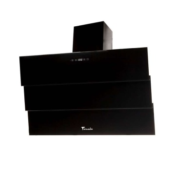 Hota Decorativa Tornado Megas 1200 (90) LED, clasa A, 1 motor Turbo, latime 90 cm, 4 viteze, absorbtie 1200 m3/ora, filtru anti-grasimi aluminiu 5 straturi, Negru