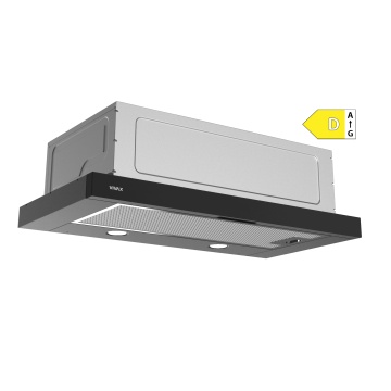 Hota telescopică Vivax CHO‑60PT100T B, 59,5 cm, 100 W, 2 trepte, filtru aluminiu lavabil, iluminare LED, Negru