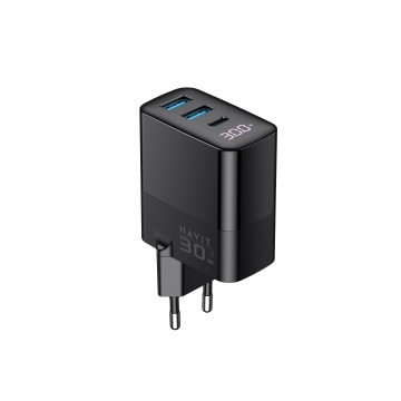 Incarcator priza HAVIT UCLE001 EU, 2 USB-A, 1 USB-C, 30W, Negru