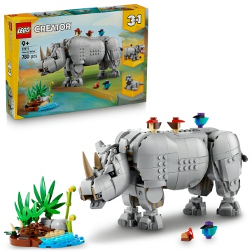 LEGO® Creator - Animale salbatice: Rinocer maiestuos cu pasari 31171, 780 piese, 9 ani+