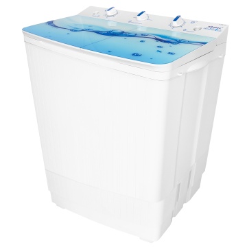 Masina de spalat rufe semiautomata Albalux AXS 7.9, 7 kg spalare, 3 kg stoarcere, motor 300 W, cuva 65 L, capace din sticla