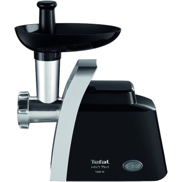 Masina de tocat Tefal 7 in 1 NE108831, 1400 W, 1.7 kg/min, functie reverse, 3 site din inox, 3 cilindrii pentru feliere, accesoriu pentru carnati, Negru - Img 4