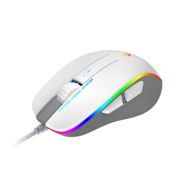 Mouse de gaming Meetion GM23, Iluminat RGB, 12800 cpi, 128 x 81 x 40 mm, Lungime cablu 1.8 m, Alb-Gri - Img 2