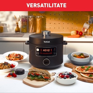 Oala sub presiune electrica Tefal Turbo Cuisine CY754830, 1090W, 4.8L, 10 programe, interfata intuitiva, bol de gatit Tefal Spherical Bowl, negru - Img 7