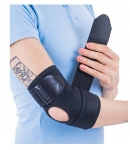 Orteza de cot cu suport elastic Triasport Elbisport Aktiv, SRT245, Marime universala, Negru - Img 3