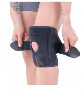 Orteza de genunchi mobila cu atele flexibile Triasport Genusport, SRT348, Marime universala, Negru - Img 3