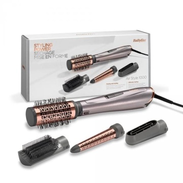 Perie cu aer cald Babyliss Air Style AS136E, 1000 W, invelis ceramic, 2 trepte de temperatura, 4 accesorii, gri - Img 9