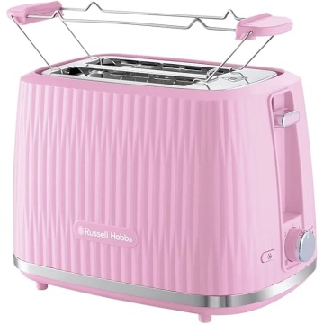 Prajitor de paine Russell Hobbs Eden, 2 fante, gratar chifle, tava firimituri detasabila, design modern, roz
