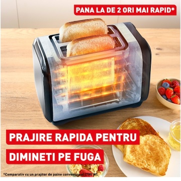 Prajitor de paine Tefal Subito, 1100-1300W, 7 niveluri prajire, 2 fante, inox - Img 5
