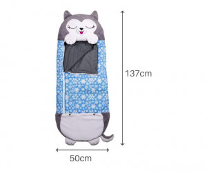 Sac de dormit 2 in 1 husky Kodiak, Pliabil, Portabil,137x50cm, Gri, 3-8 ani, WJ6141-D RCO - Img 2