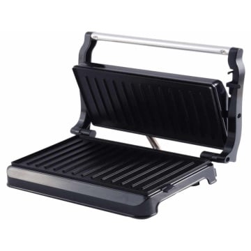 Sandwich maker, grill electric Tesla GR100BX, 700WPlaci neaderente tip grill 23x14.5 cm, Negru/ Inox - Img 2